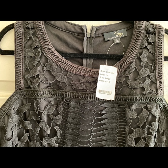 Suzanne Betro Crochet Black Dress size:L - Picture 7 of 7